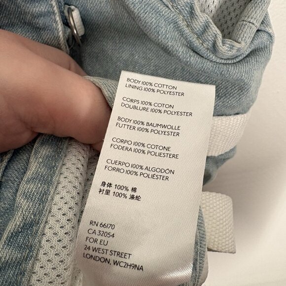 BDG Urban Outfitters Men Size S Blue Casual 90s Y2K Zip Front Denim Utility Vest - Picture 8 of 9